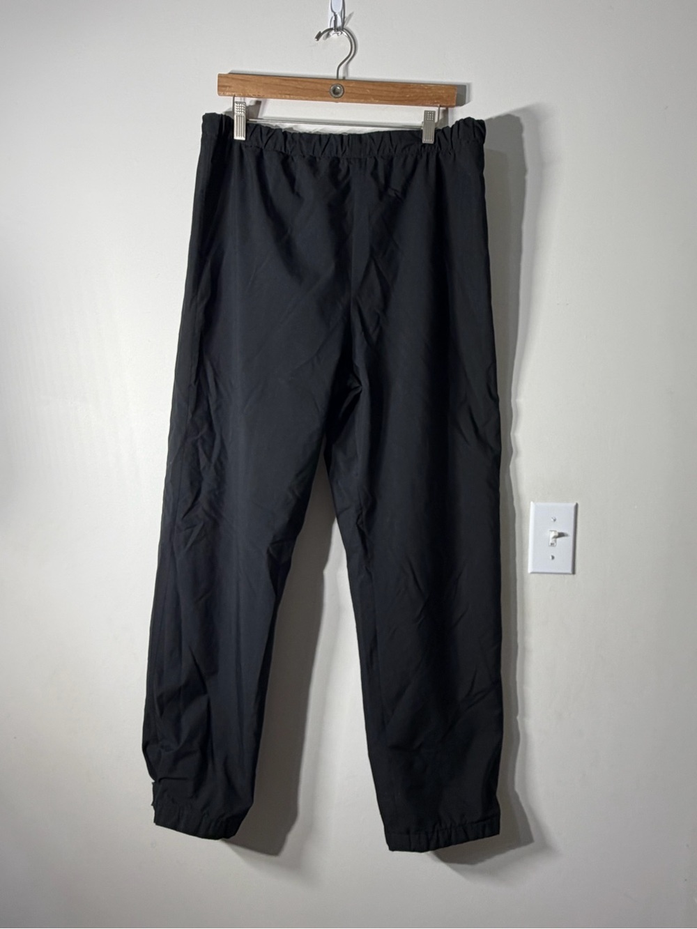 Vintage REI Pants Men Large Black Goretex Waterproof Rain Snow Trekking Side Zip